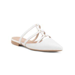 RICCARDO BOCCIA White Made In Italy Leather Pointy Toe Multi Strap Shoes